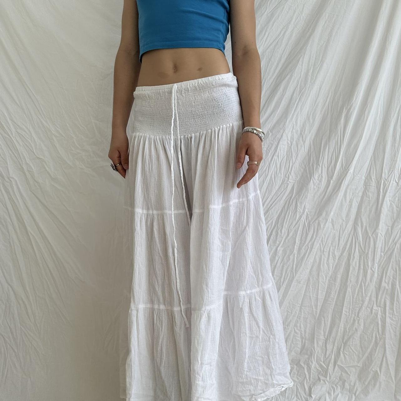 White maxi skirt The perfect elegant skirt for... - Depop