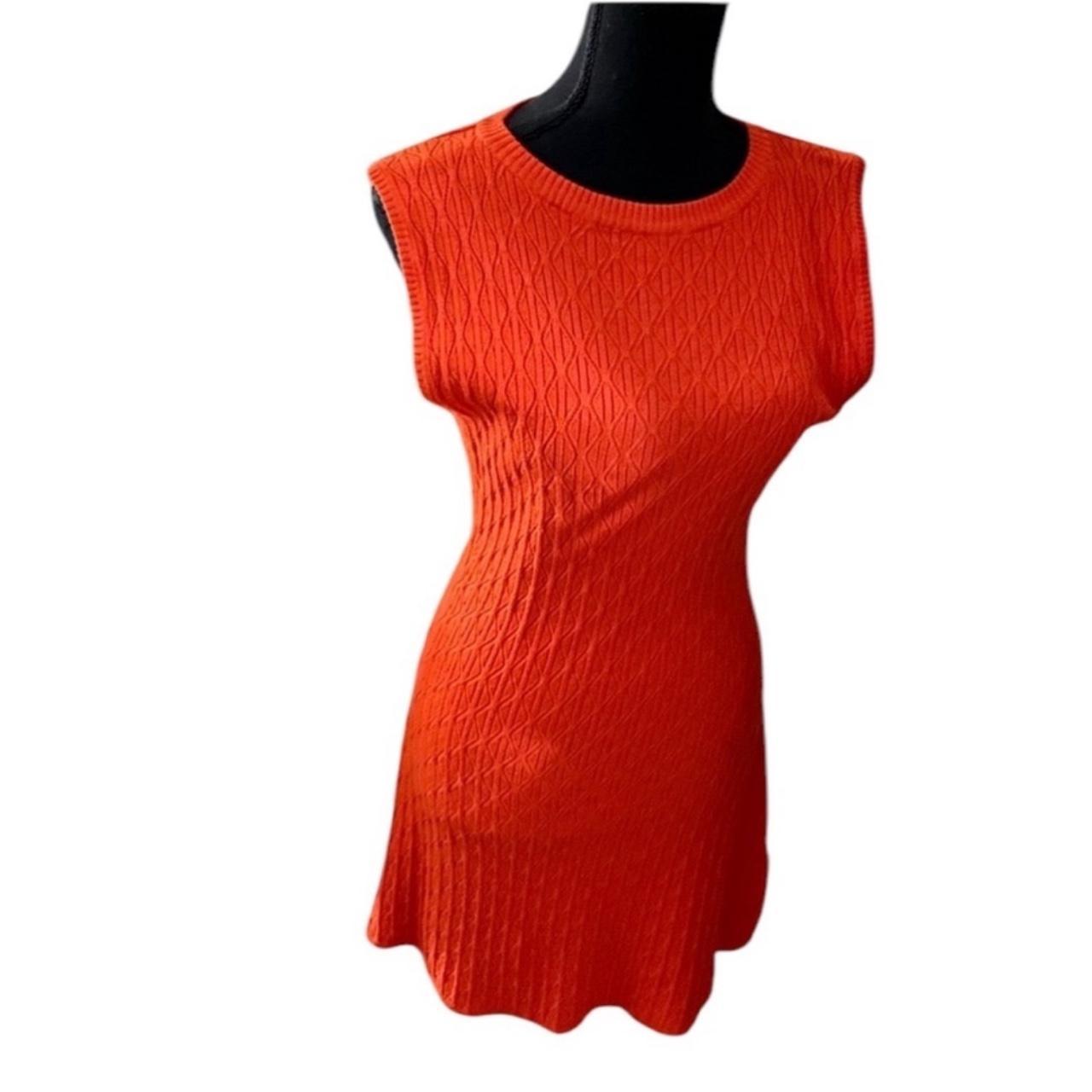 Red knitted sleeveless dress #knitwear Depop