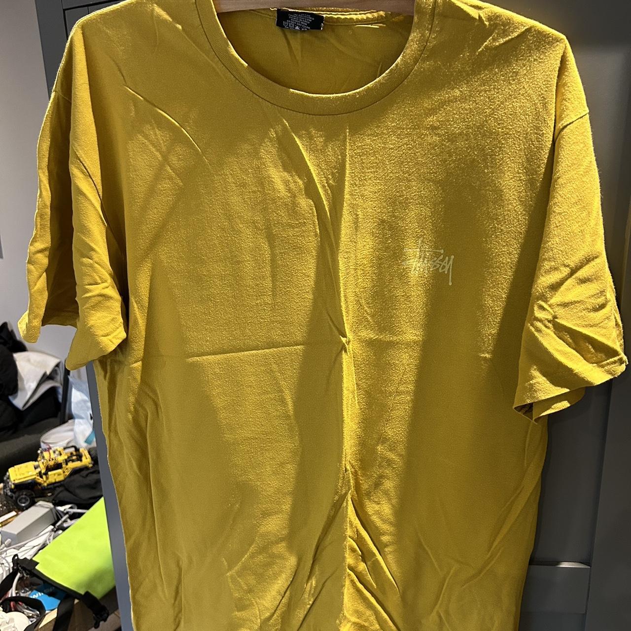 Stussy t shirt Yellow on yellow Hardly worn Price up... - Depop