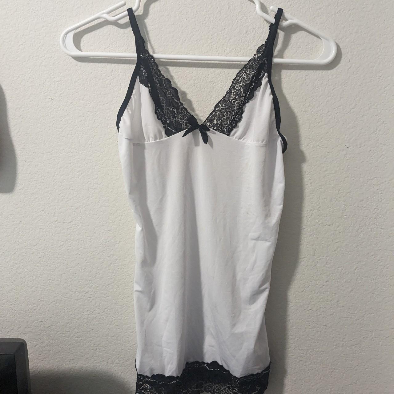 black and white lace cami top size small reminds me... - Depop