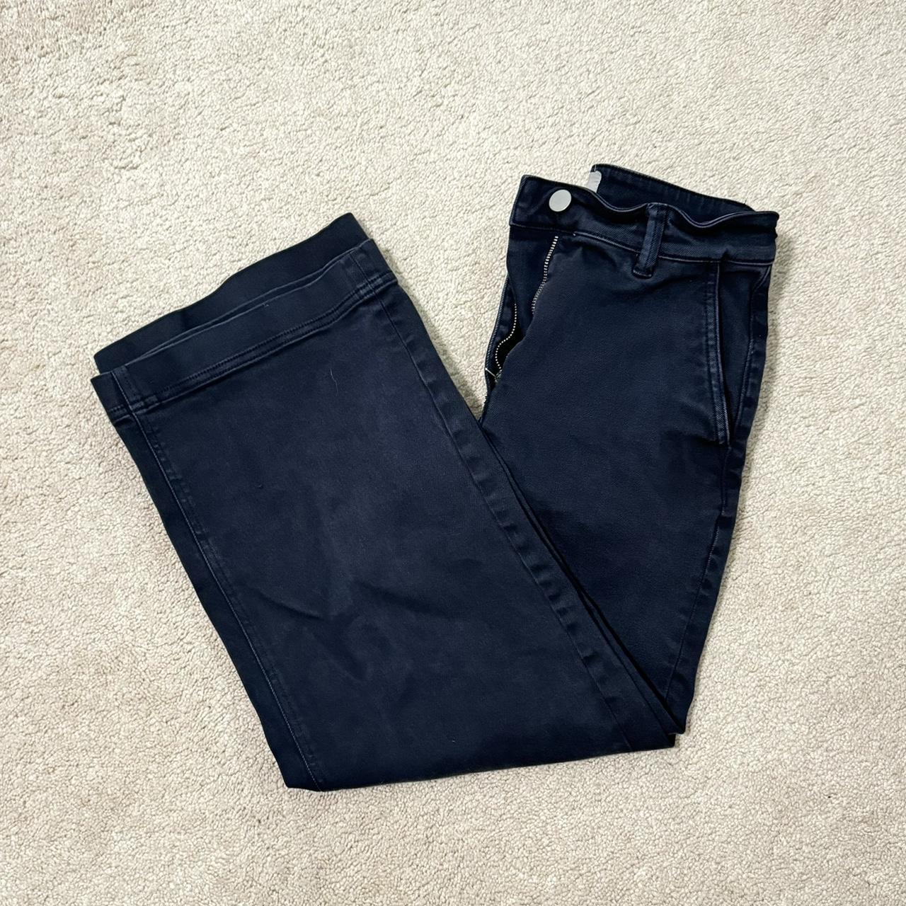 navy everlane cropped wide leg pants i am 5'4 Depop