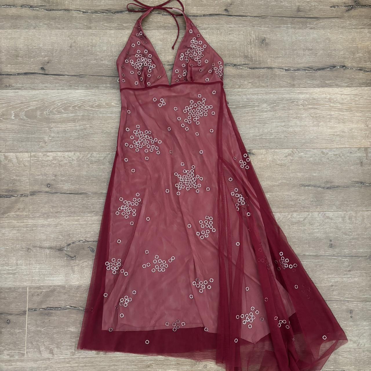Bcbg maxazria sheer red mesh overlay | Depop