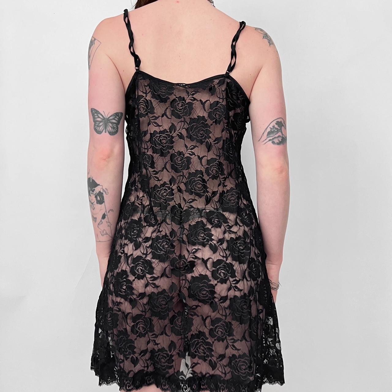 lace mini slip dress black floral lace slip micro... Depop