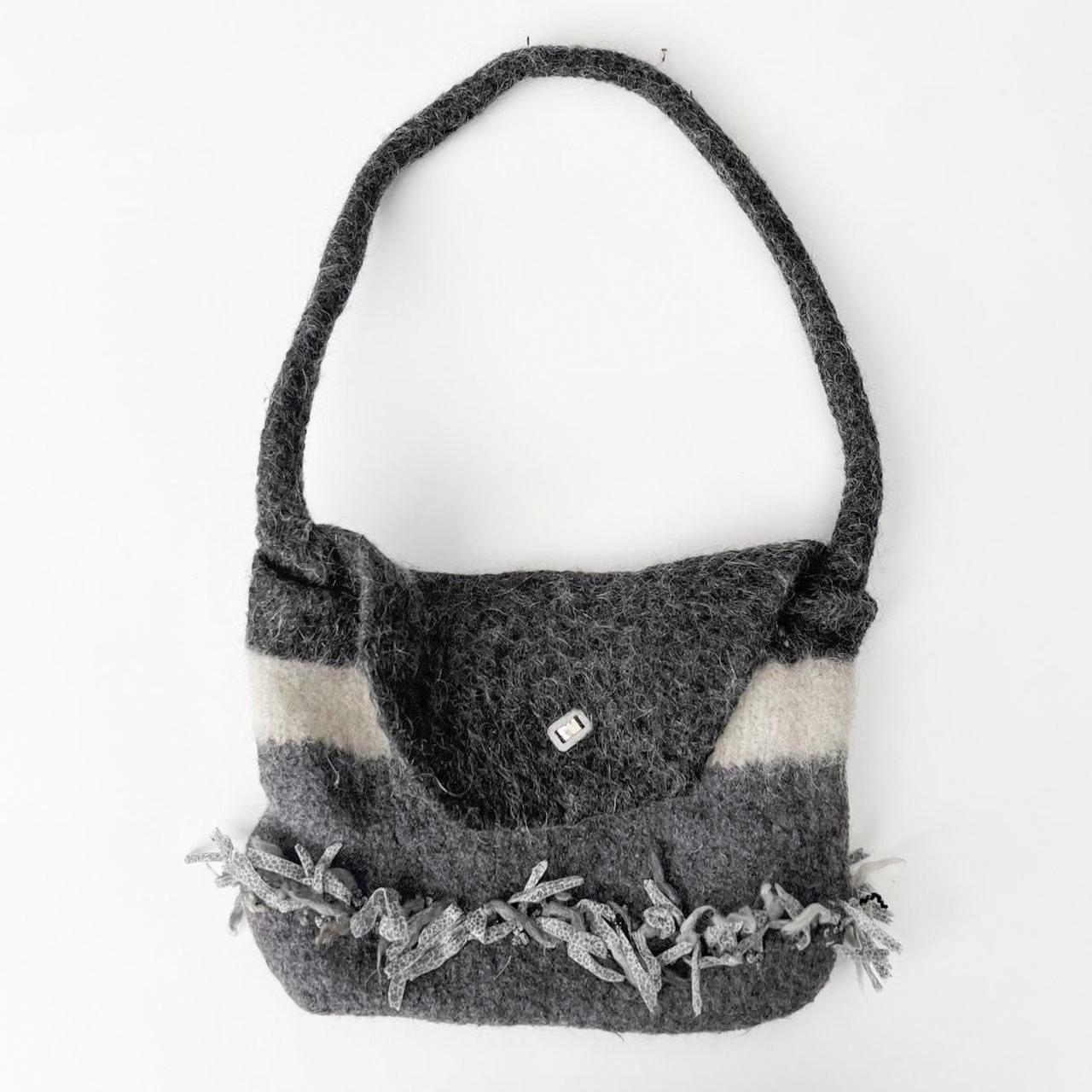 Freyja Handcrafted 2024 Wool Knit Handbag Grey