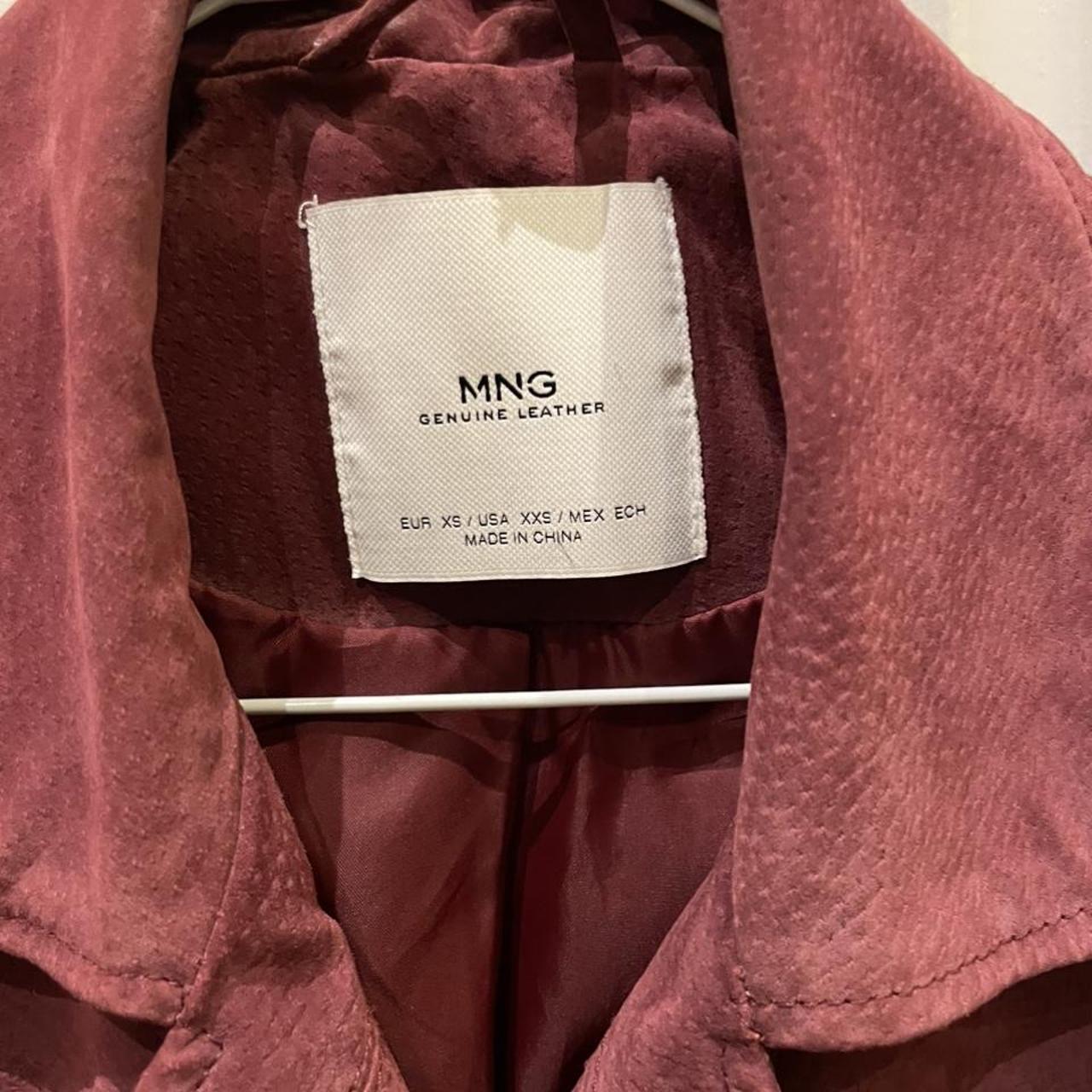 Mango Women's Burgundy and Red Jacket | Depop