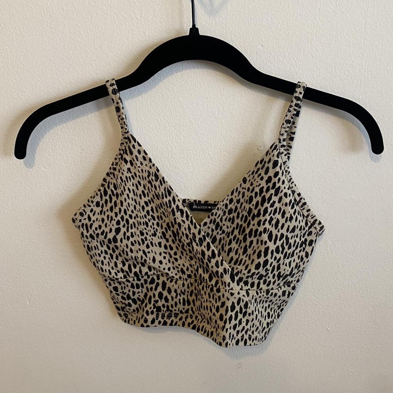 brandy melville “amara” tank crop top in brown - Depop