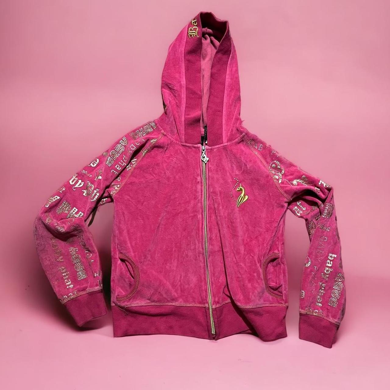 Baby Phat Women's Pink and Gold Jacket | Depop