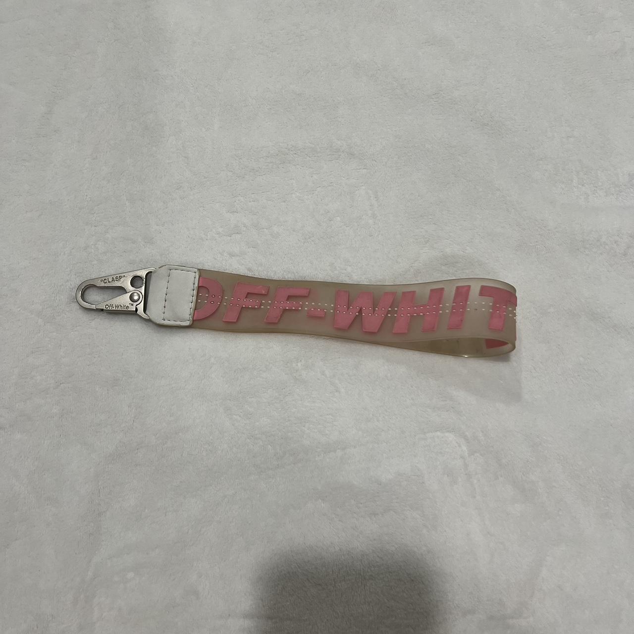 Pink OffWhite Keychain Little wear on it Depop