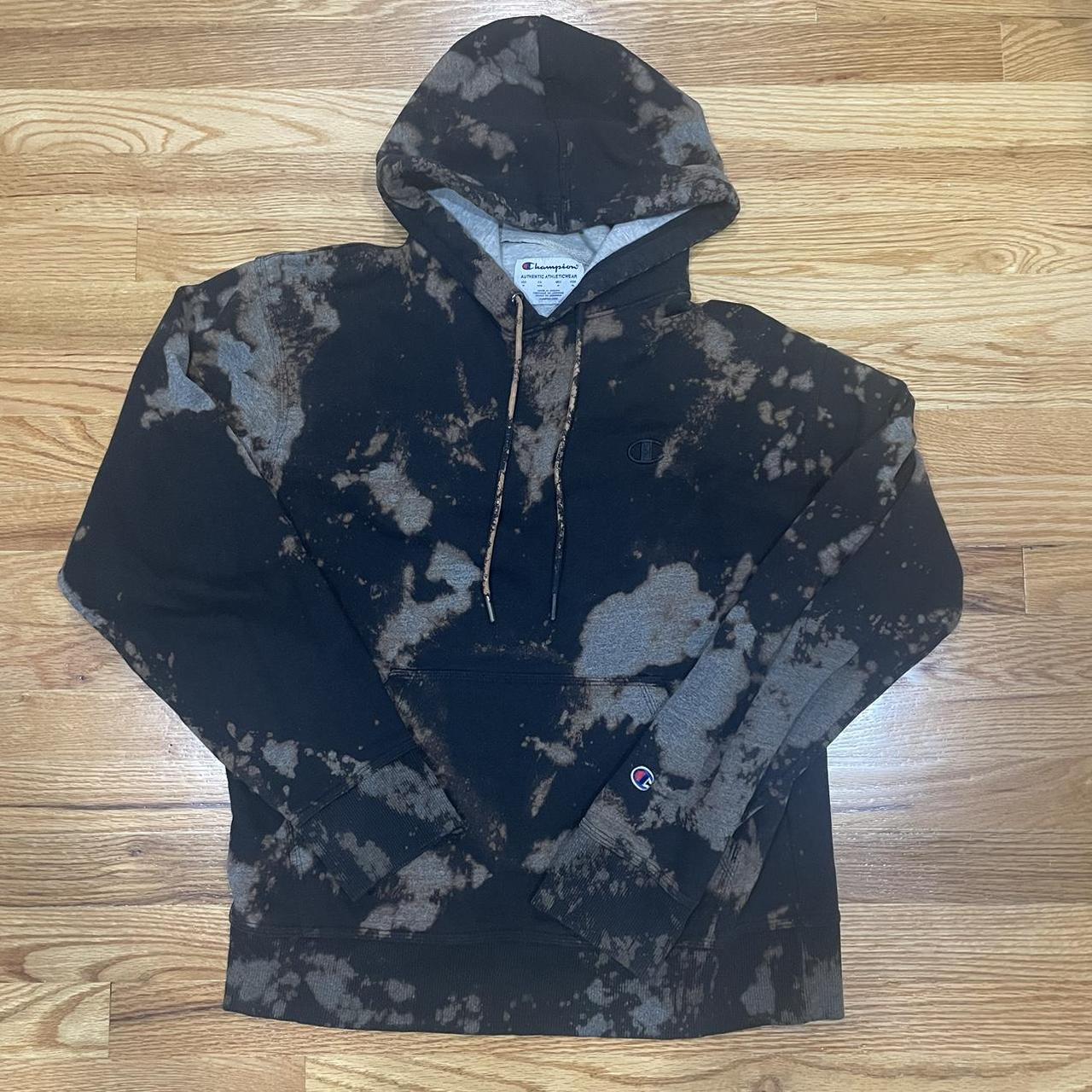 Dark grey bleached online hoodie