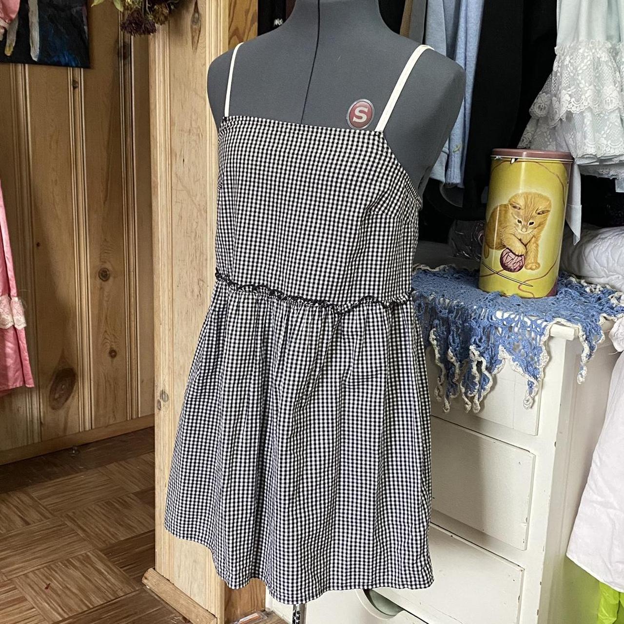 Black & white gingham babydoll dress Replaced... - Depop