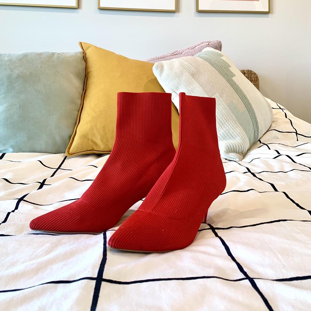 Red sock best sale bootie heels