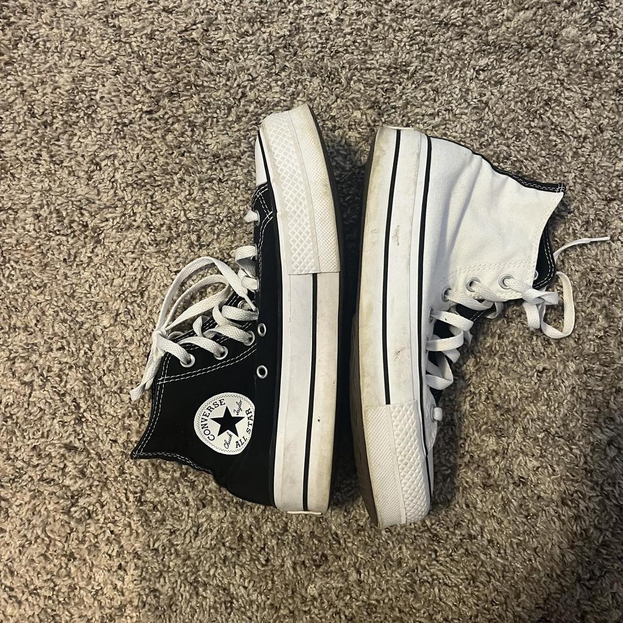 custom made converse, half is back and half is... - Depop