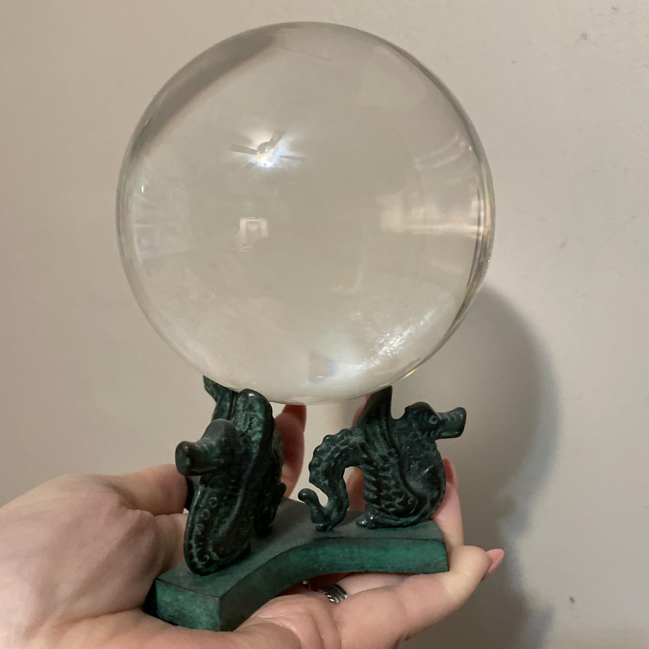 Metal crystal ball holder made of three dragons For... Depop