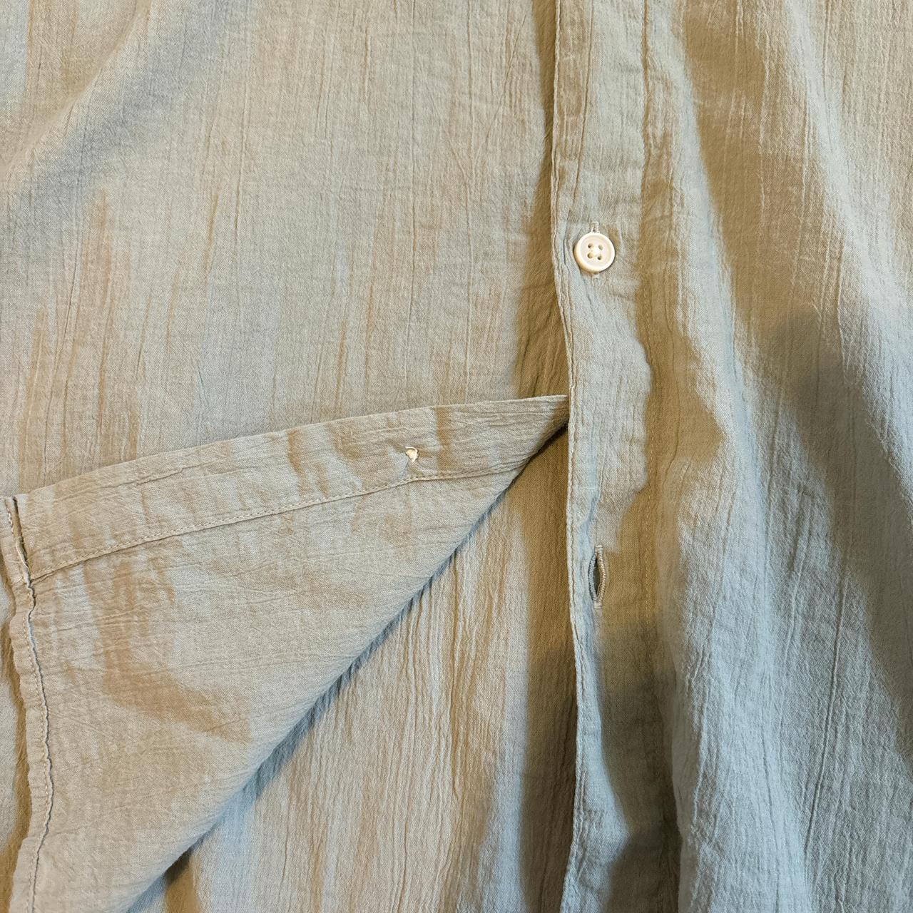 Zara light green linen button up shirt - never... - Depop