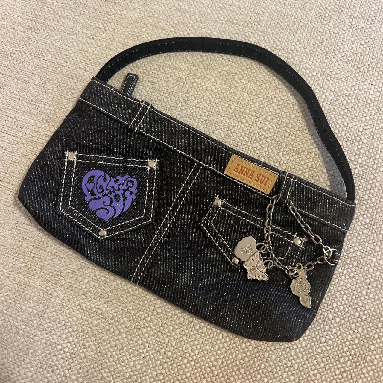 the cutest sparkly anna sui denim bag! perfect size... - Depop