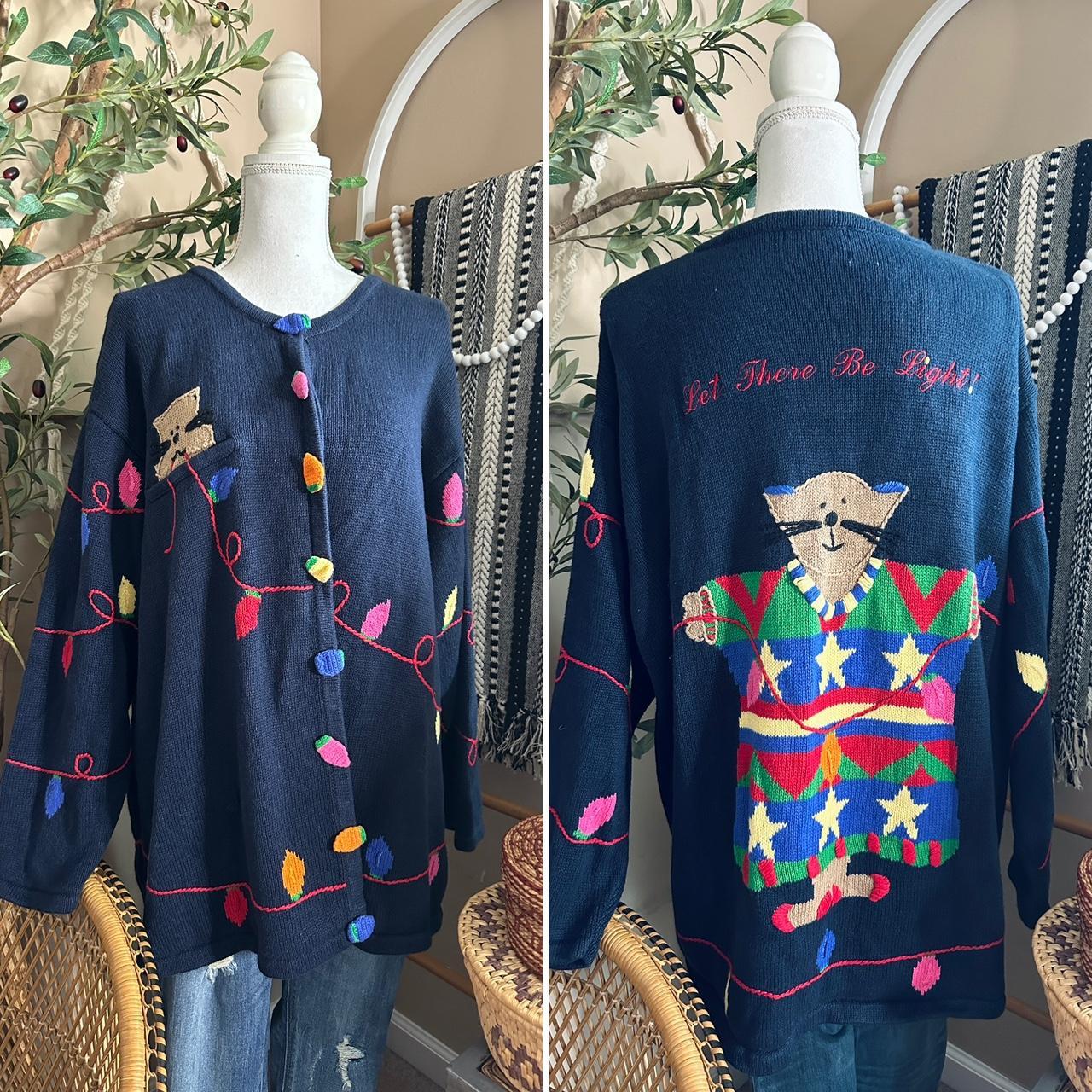 Quacker Factory Women's Sweater - Navy/Multi - 3X… - image 1