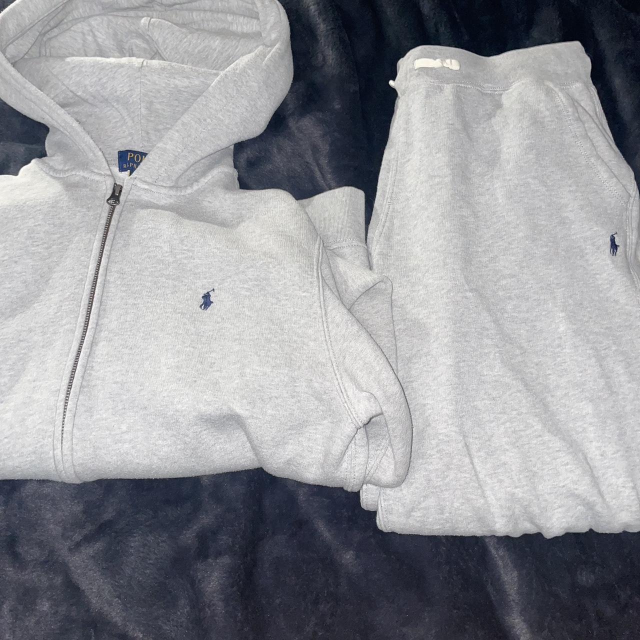 full extra large grey ralph lauren tracksuit.the... - Depop