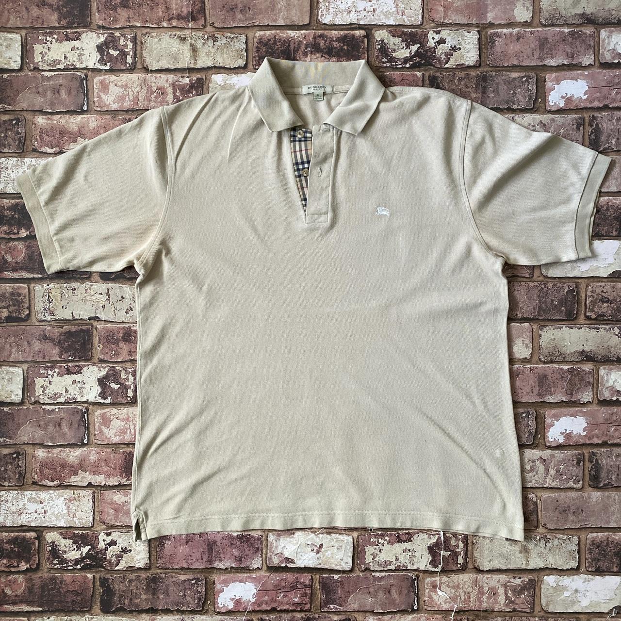 Burberry Men's Cream Poloshirts Depop