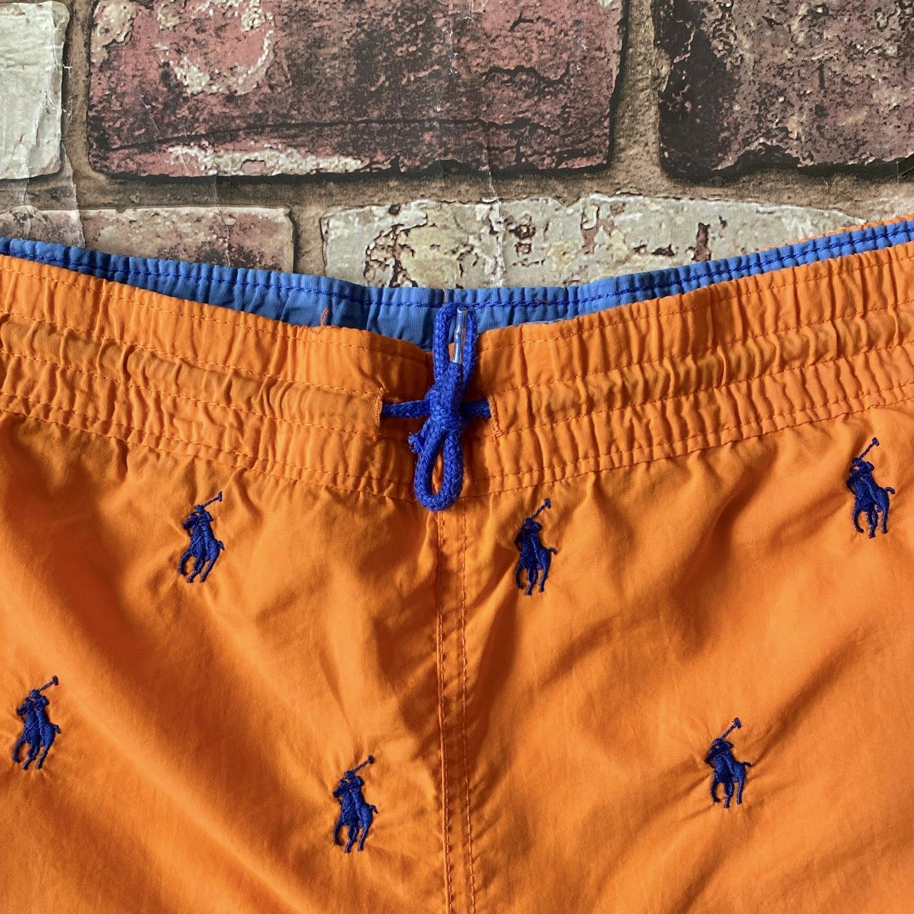 Ralph Lauren Men's Orange and Blue Swim-briefs-shorts | Depop