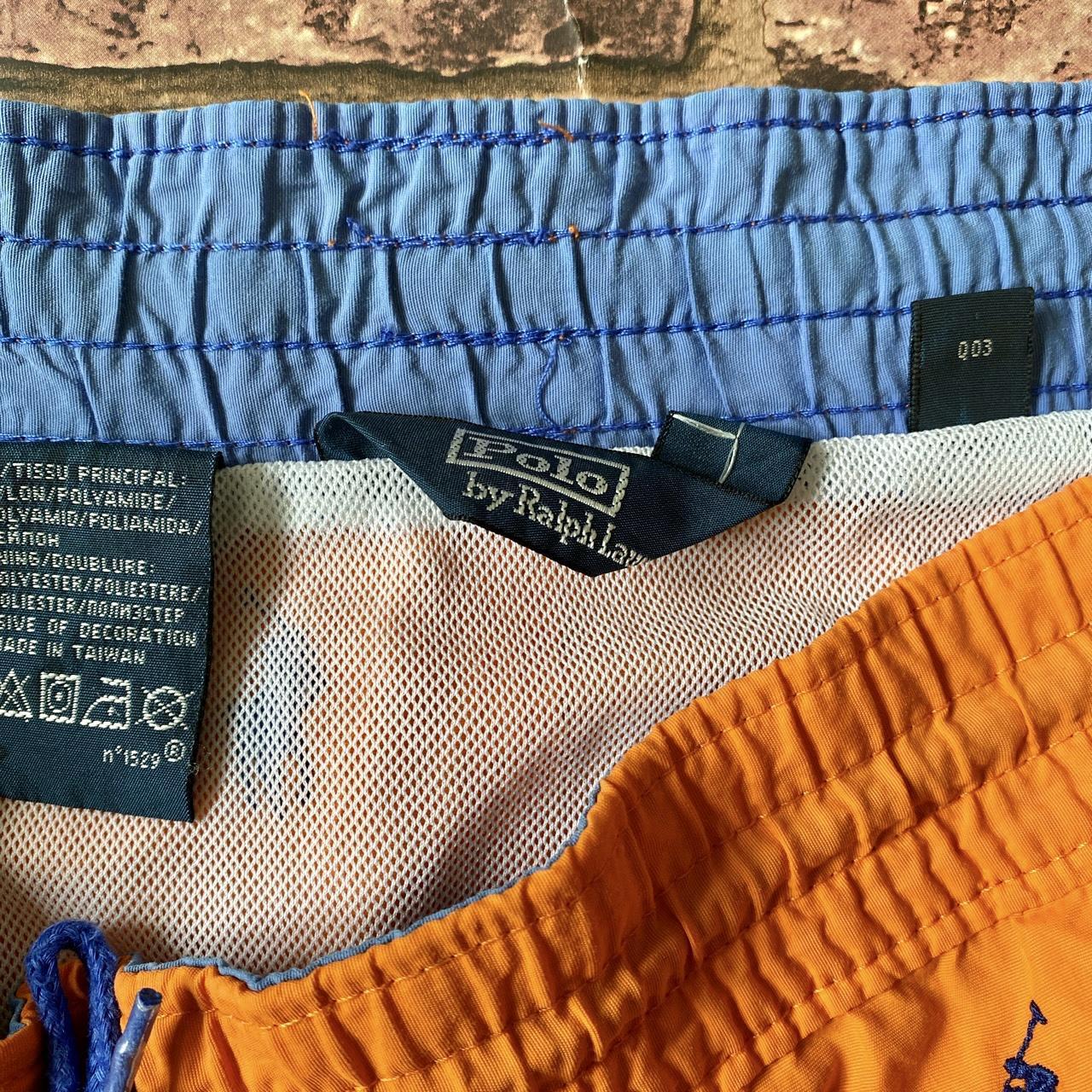 Ralph Lauren Men's Orange and Blue Swimbriefsshorts Depop