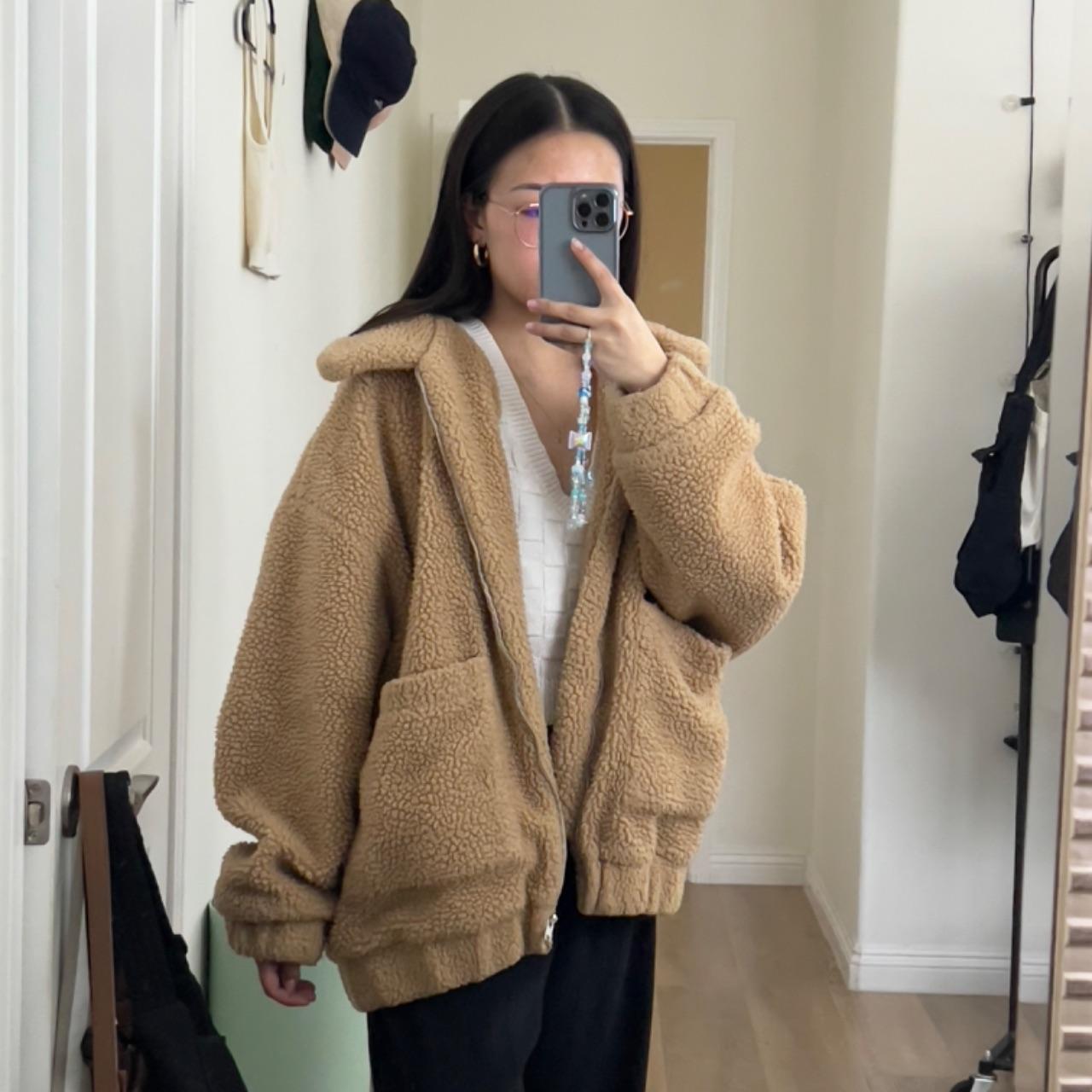 Princess Polly Tan buy Teddy Oversized Jacket