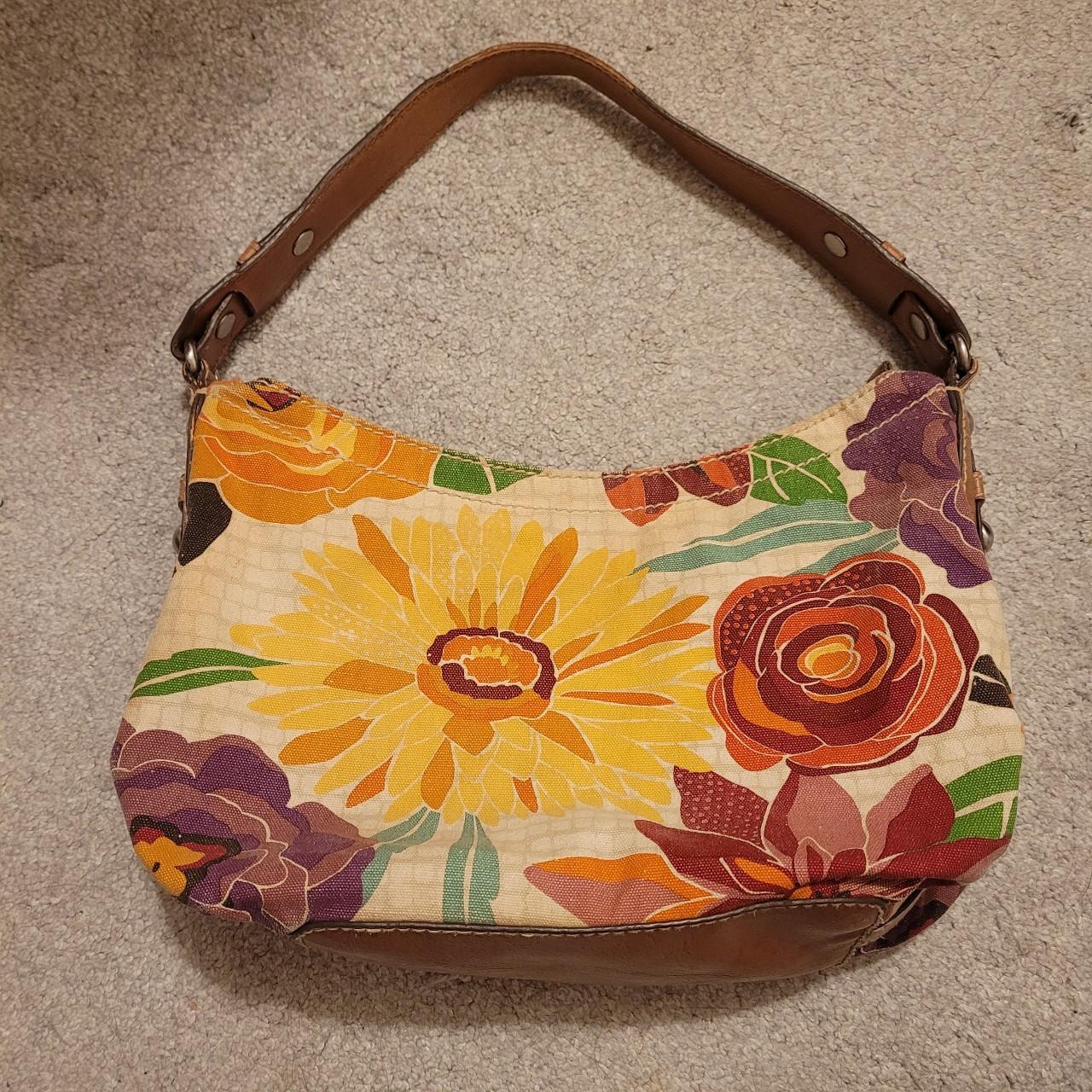 1954 genuine classic fossil floral shoulder bag... Depop