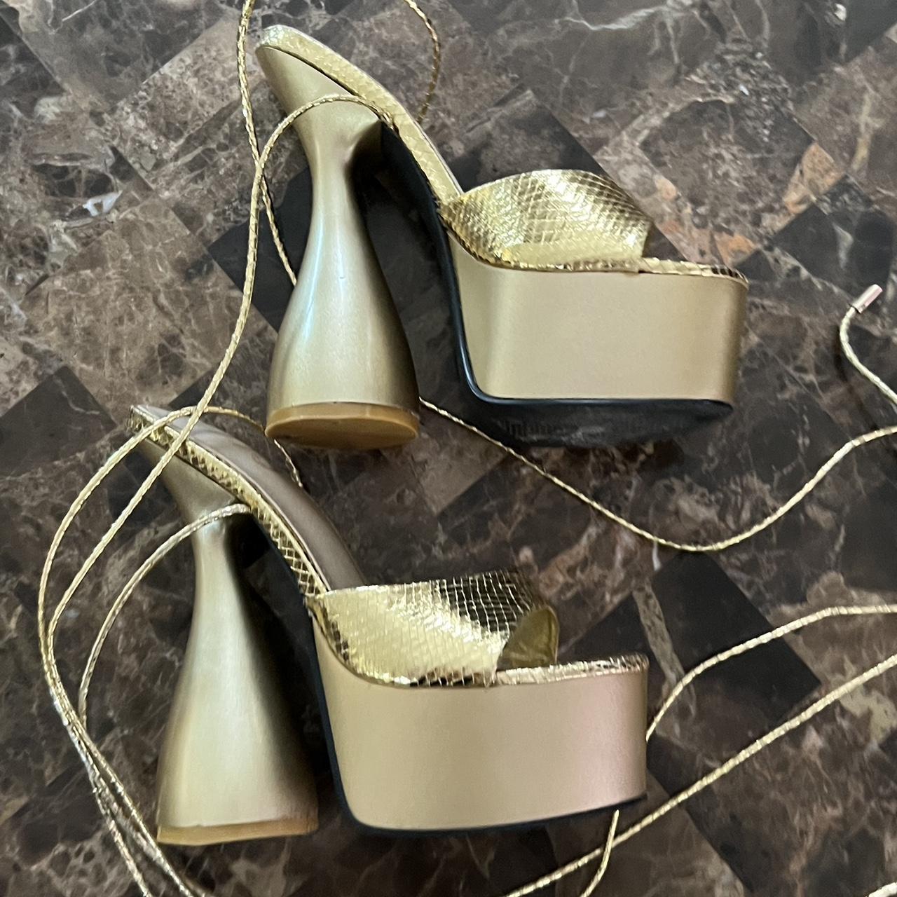 EGO Women's Gold Sandals | Depop