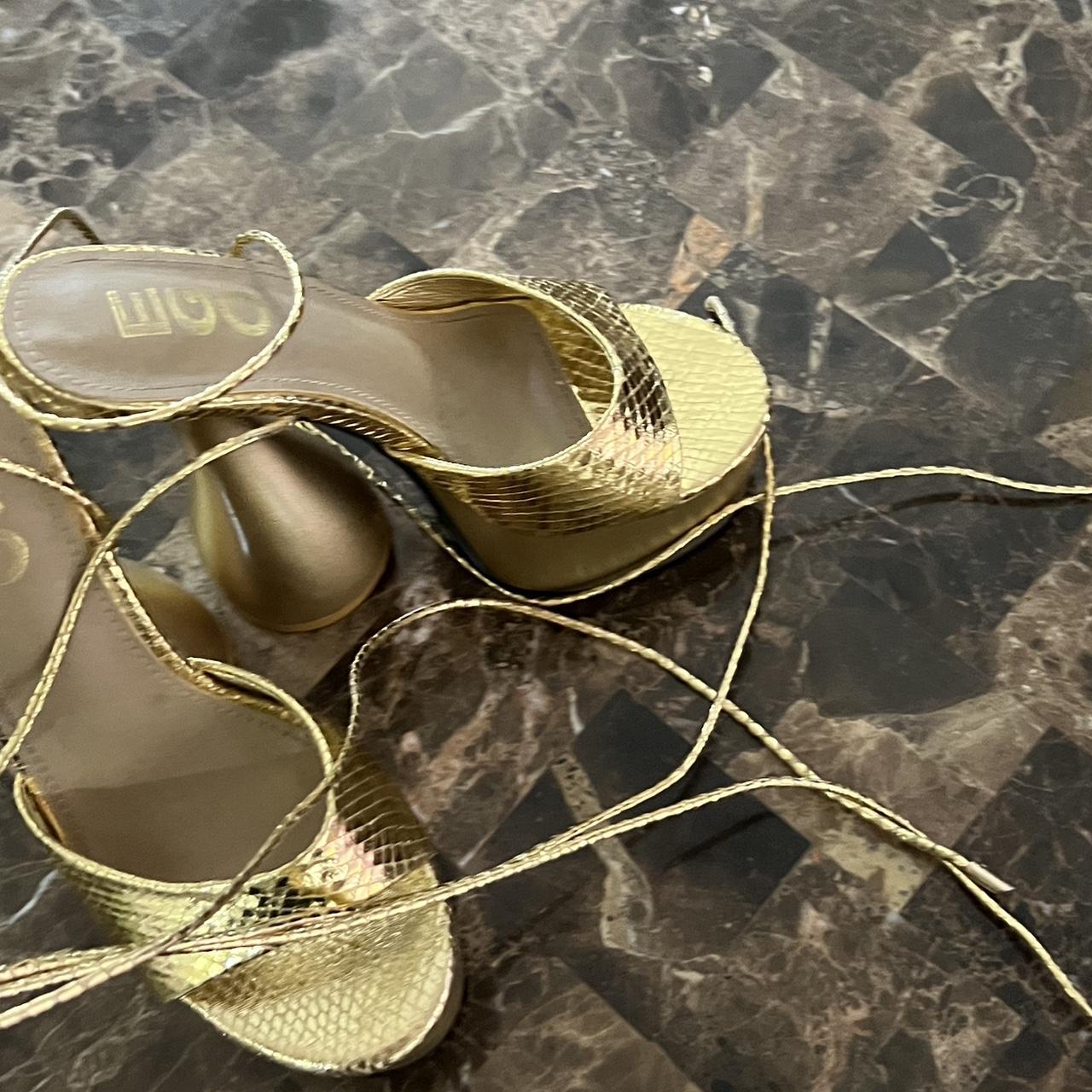 EGO Women's Gold Sandals Depop