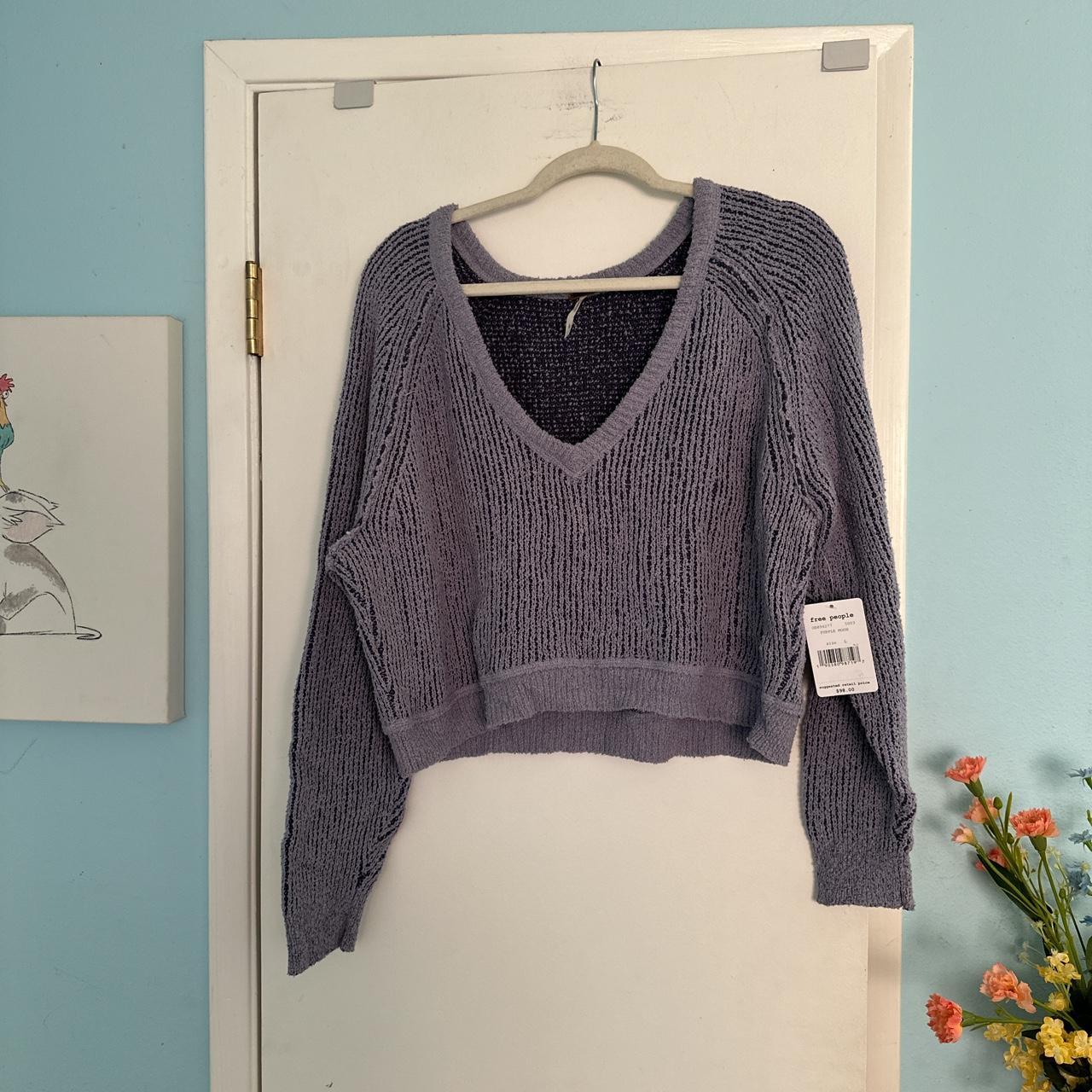 Free people high outlet low v sweater