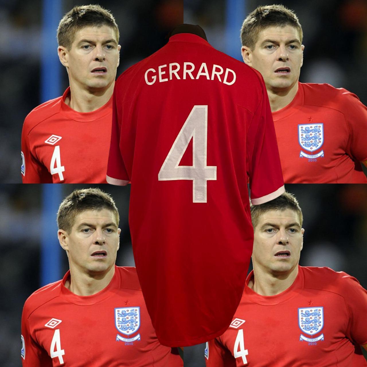 ENGLAND STEVEN GERRARD 2010 AWAY FOOTBALL SHIRT At Depop