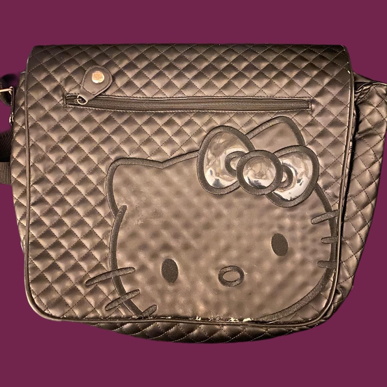 Hello Kitty Black and Pink Face Messenger Bag Laptop Bag