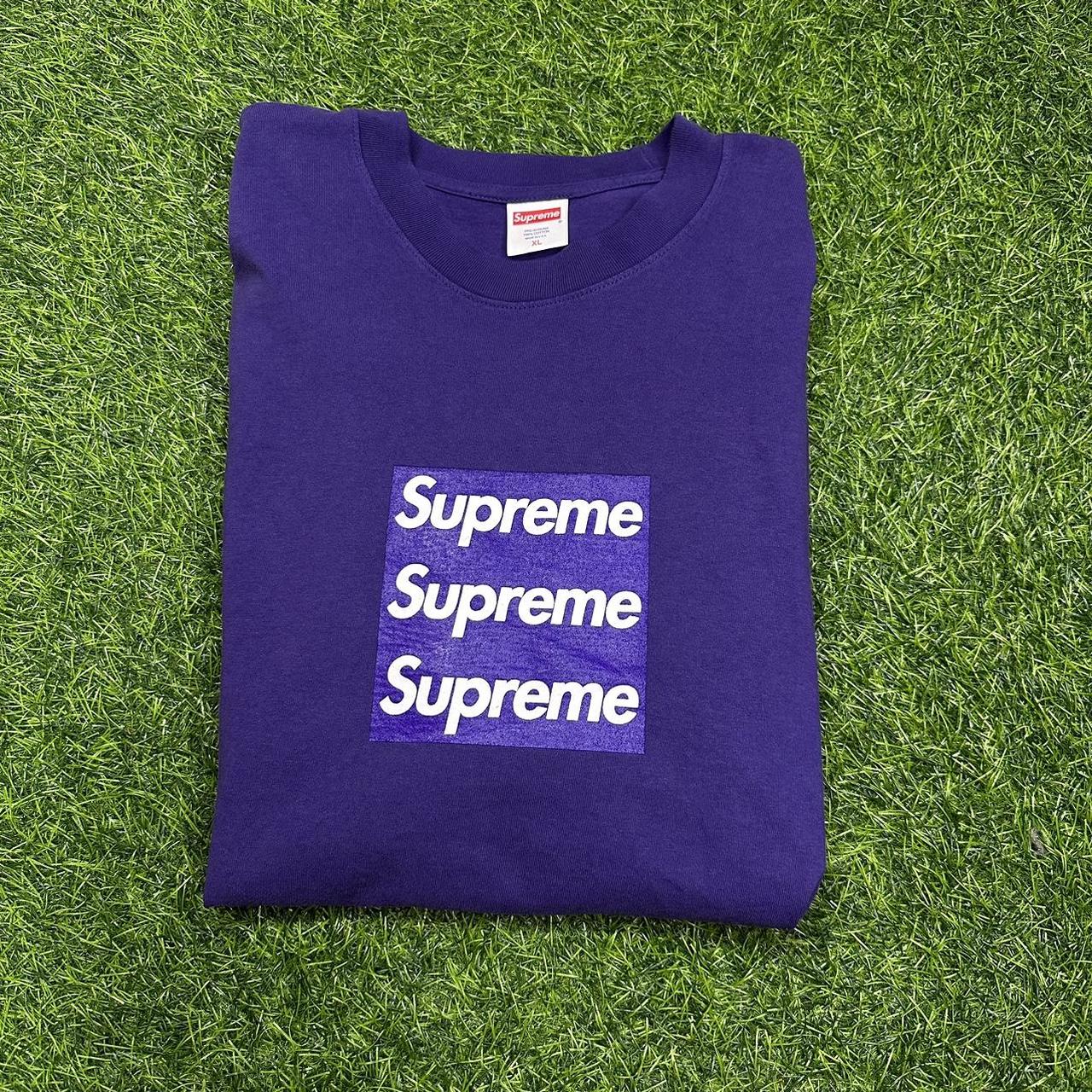 Ass pizza supreme triple box logo shirt Size XL... - Depop