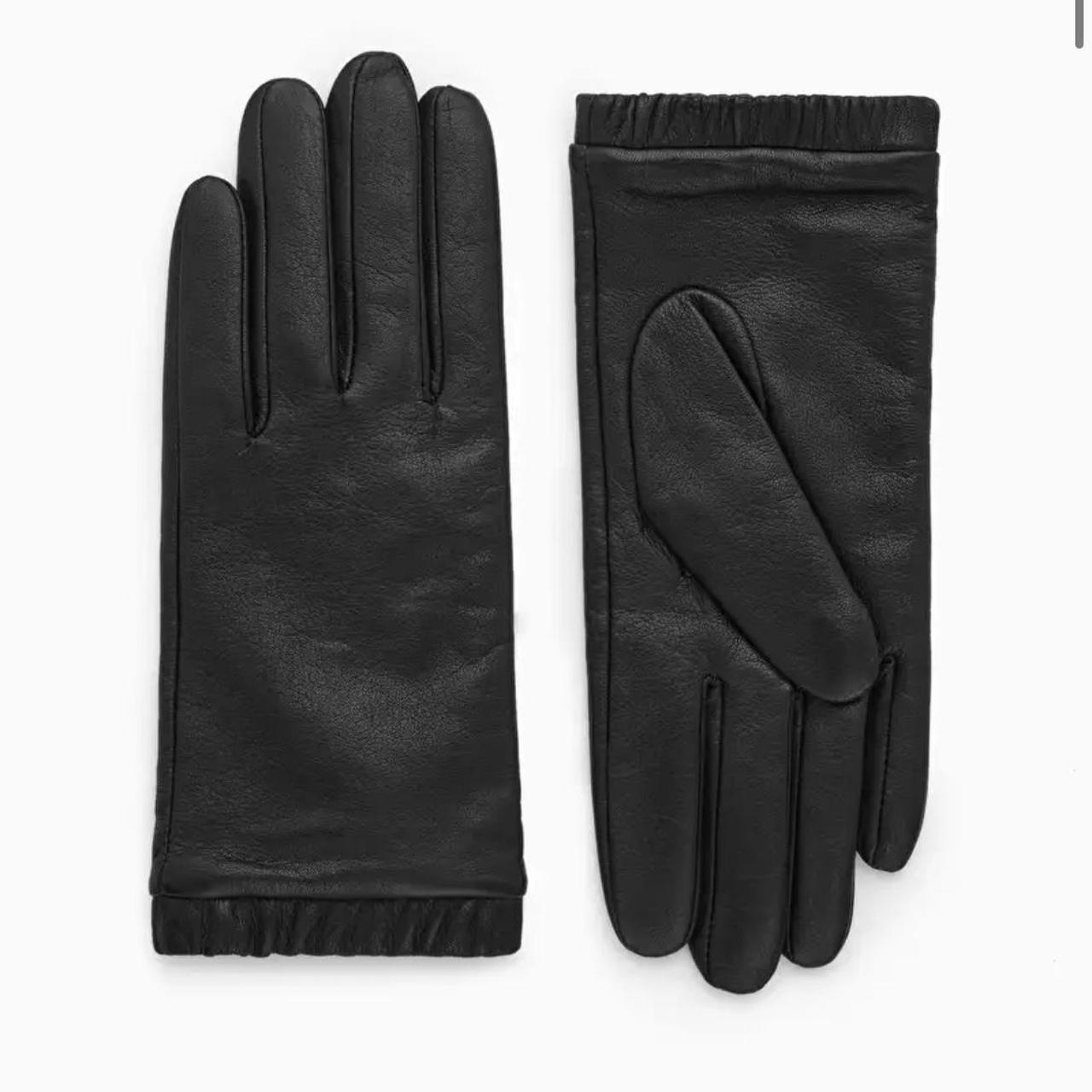 COS gathered leather cashmere gloves Made from... Depop