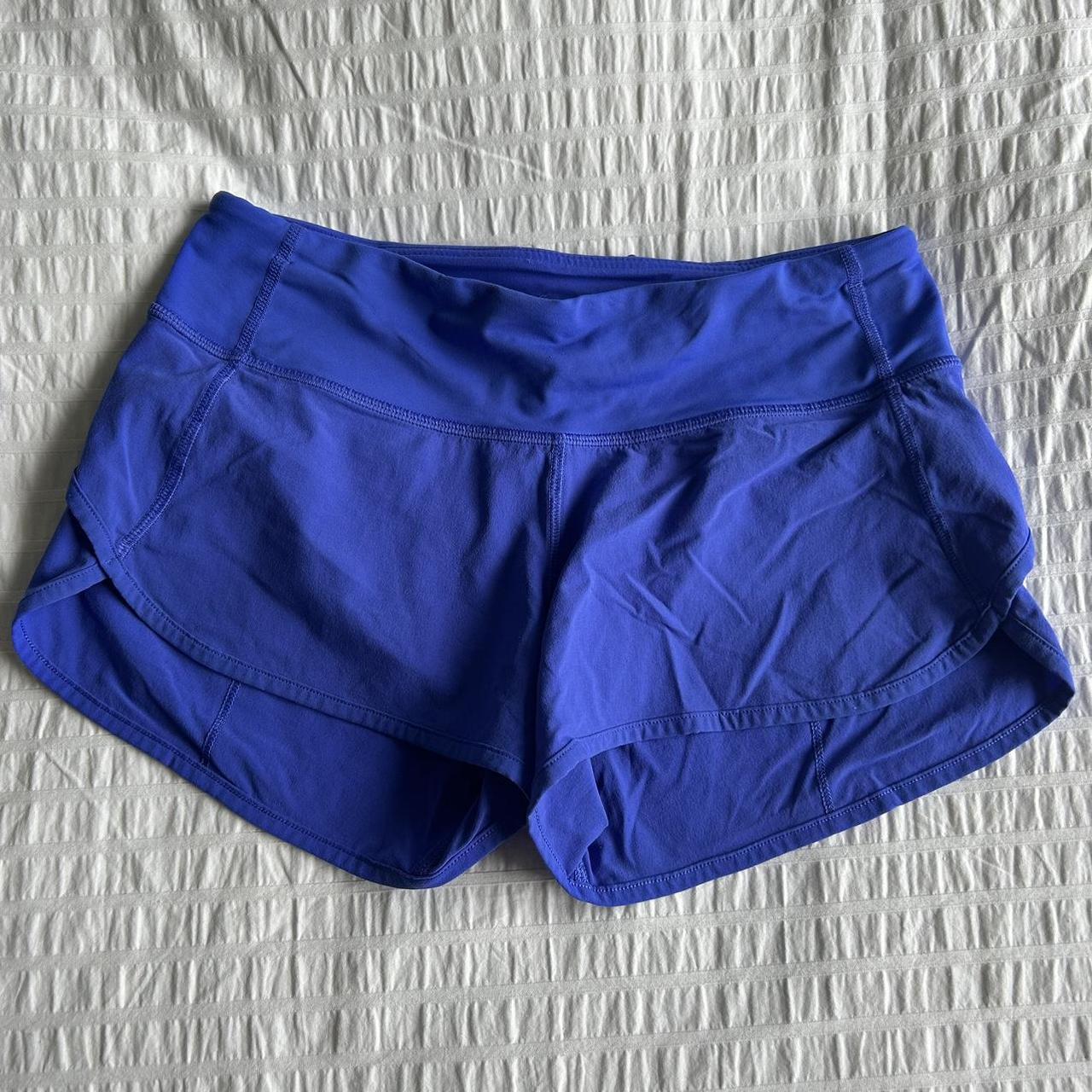 Blue lulu lemon speed up shorts - Depop