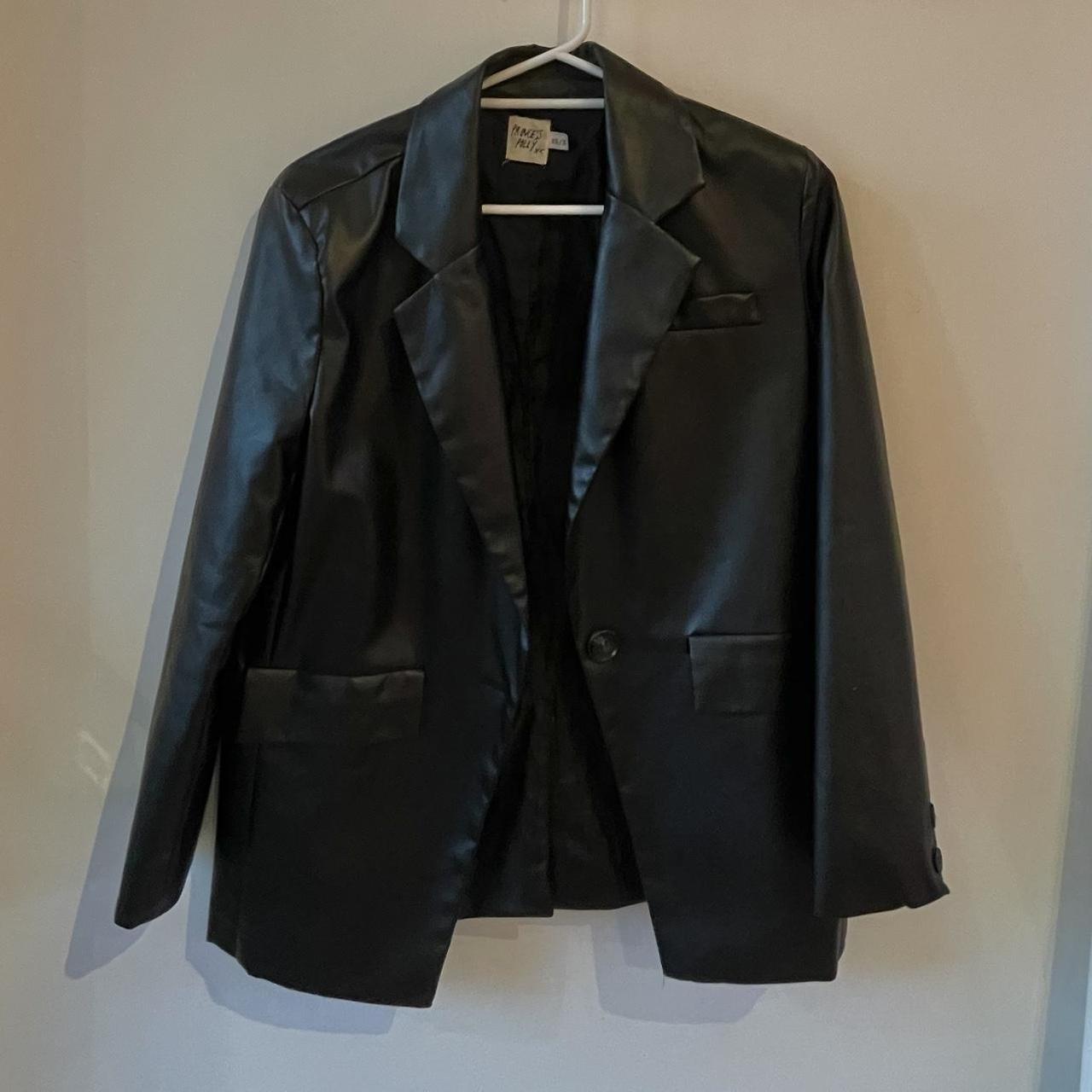 Princess Polly black leather jacket Size xs/s Still... - Depop