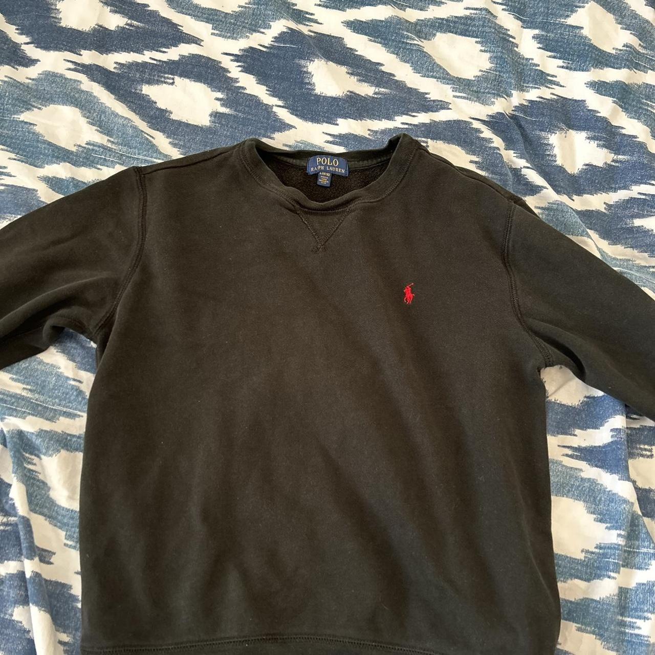 Black Polo Ralph Lauren sweatshirt with red logo.... - Depop