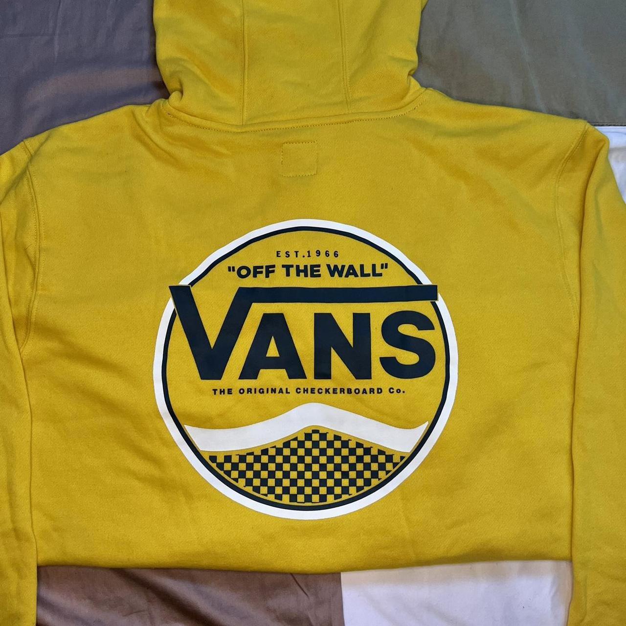 Vans yellow clearance checkerboard hoodie