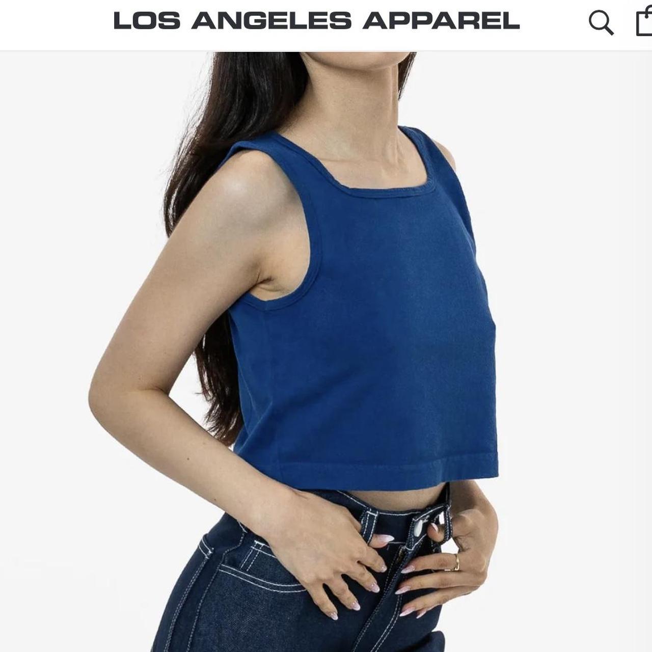 LOS ANGELES APPAREL - garment dye crop tank, size... - Depop