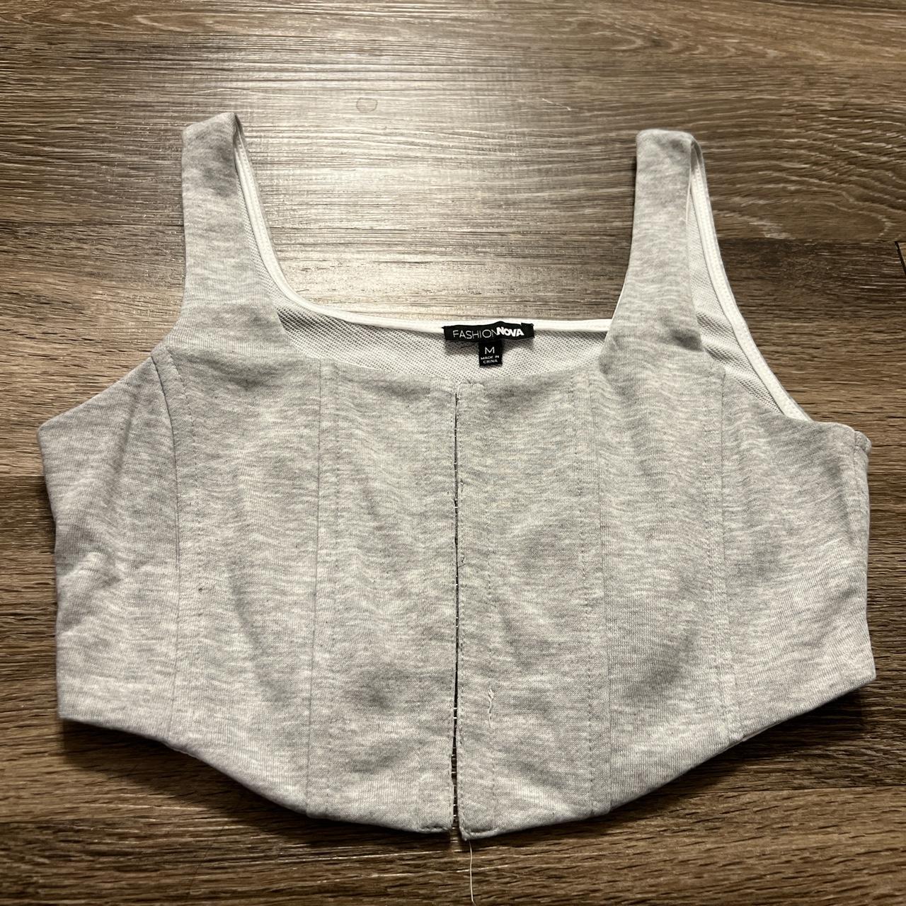 Grey corset top from fashion nova. Its a soft... - Depop