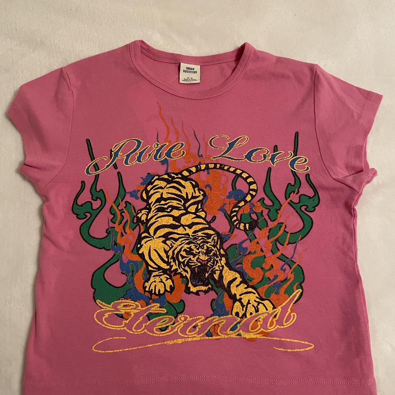 Urban Outfitters Women's Pink and Orange Shirt Depop