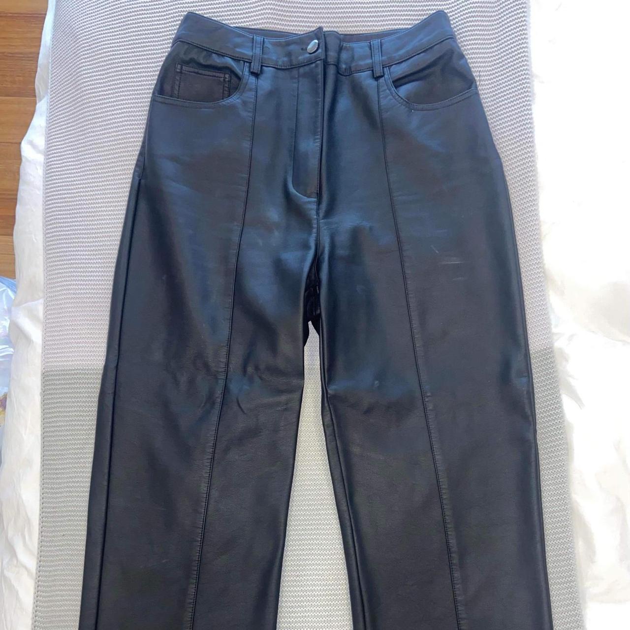 Glassons black faux leather high waisted pants... Depop