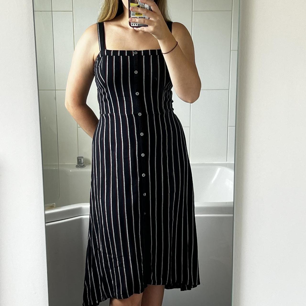 Hollister striped dress with buttons down the. Depop