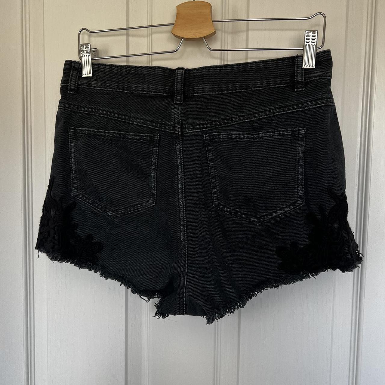 Primark denim co black denim shorts with ripped... Depop