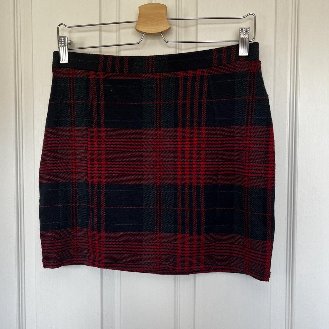 Red patterned skirt size UK 10 from Sainsbury’s Tu.... - Depop