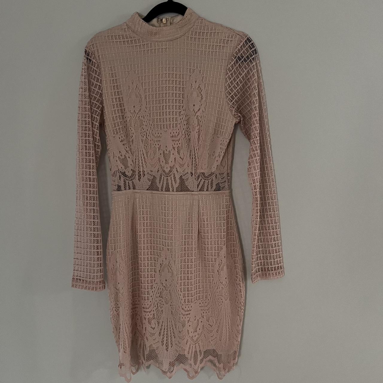 Blush pink lace dress Missguided