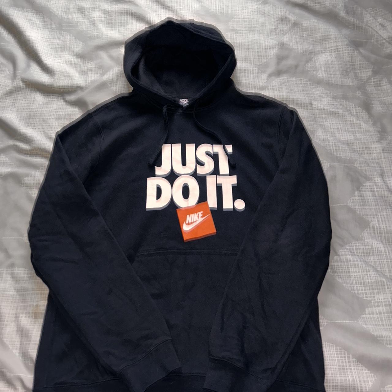 Nike Just do it Hoodie Black Worn once - still in | Depop