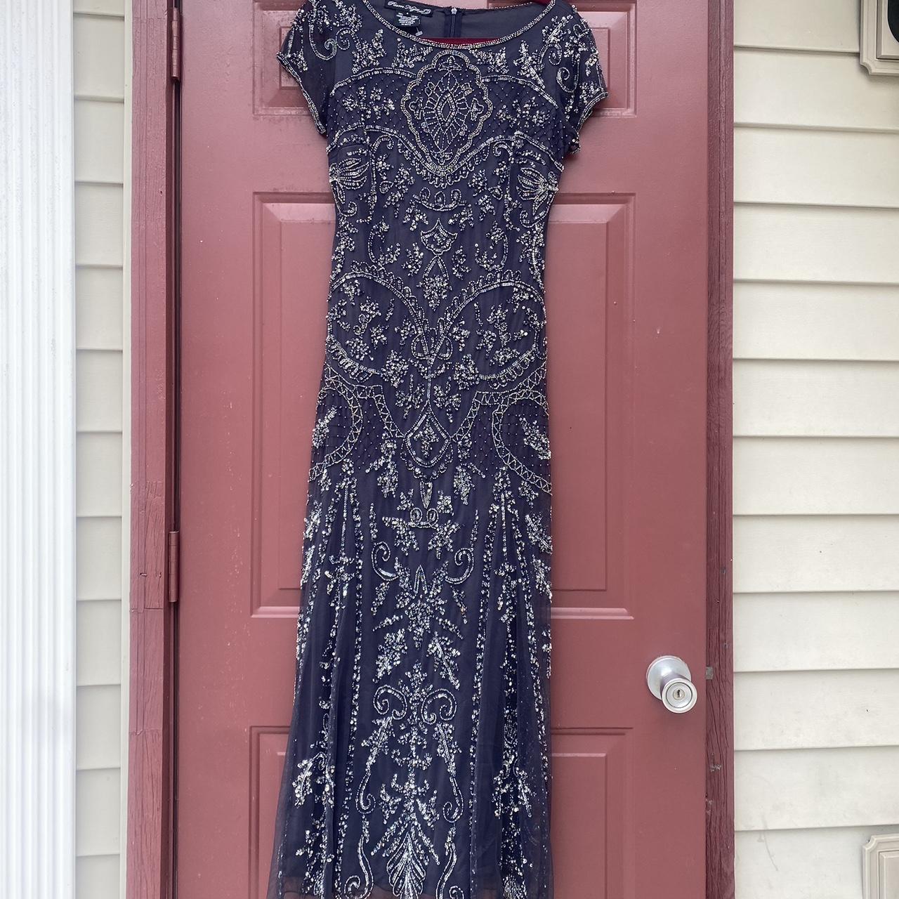 Beautiful dark grey beaded sequined dress with an. Depop