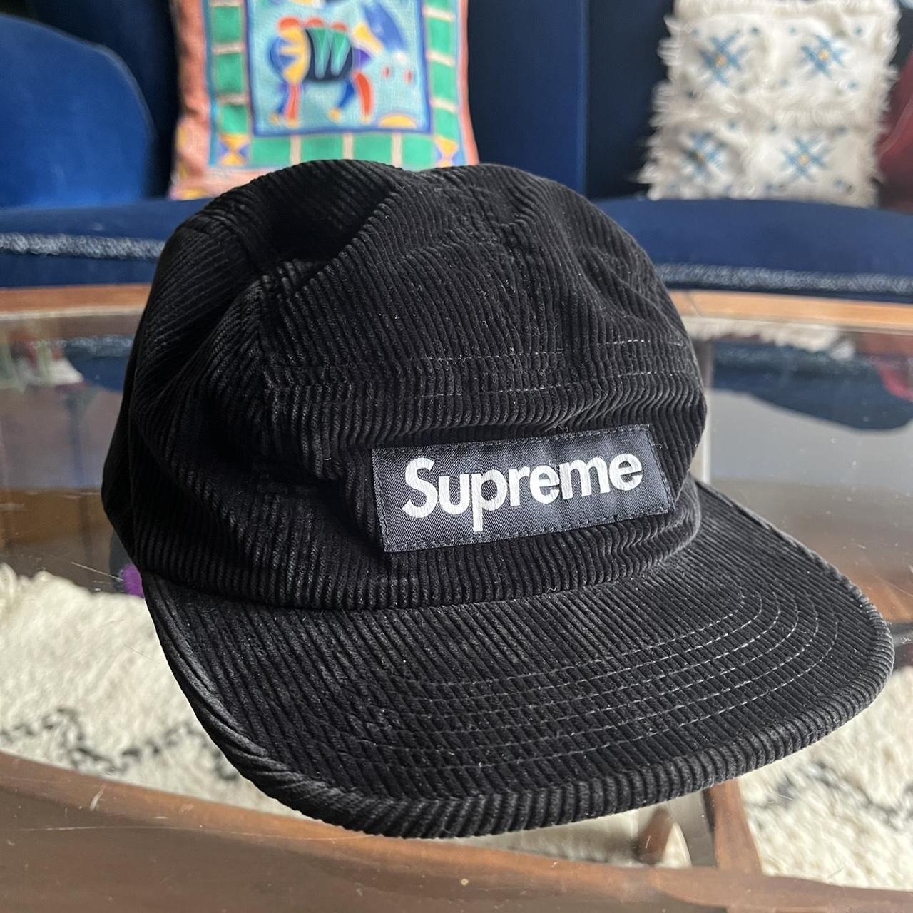 Supreme Black Corduroy Camp Hat. Mint condition.... - Depop