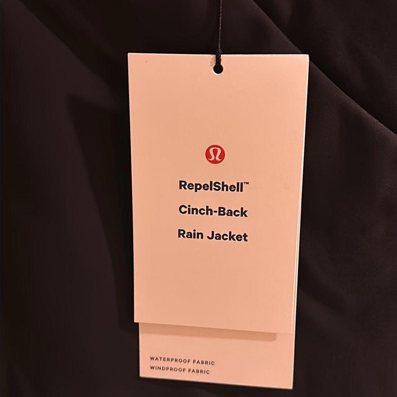 Lululemon RepelShell Cinch-Back Rain Jacket Black - Depop