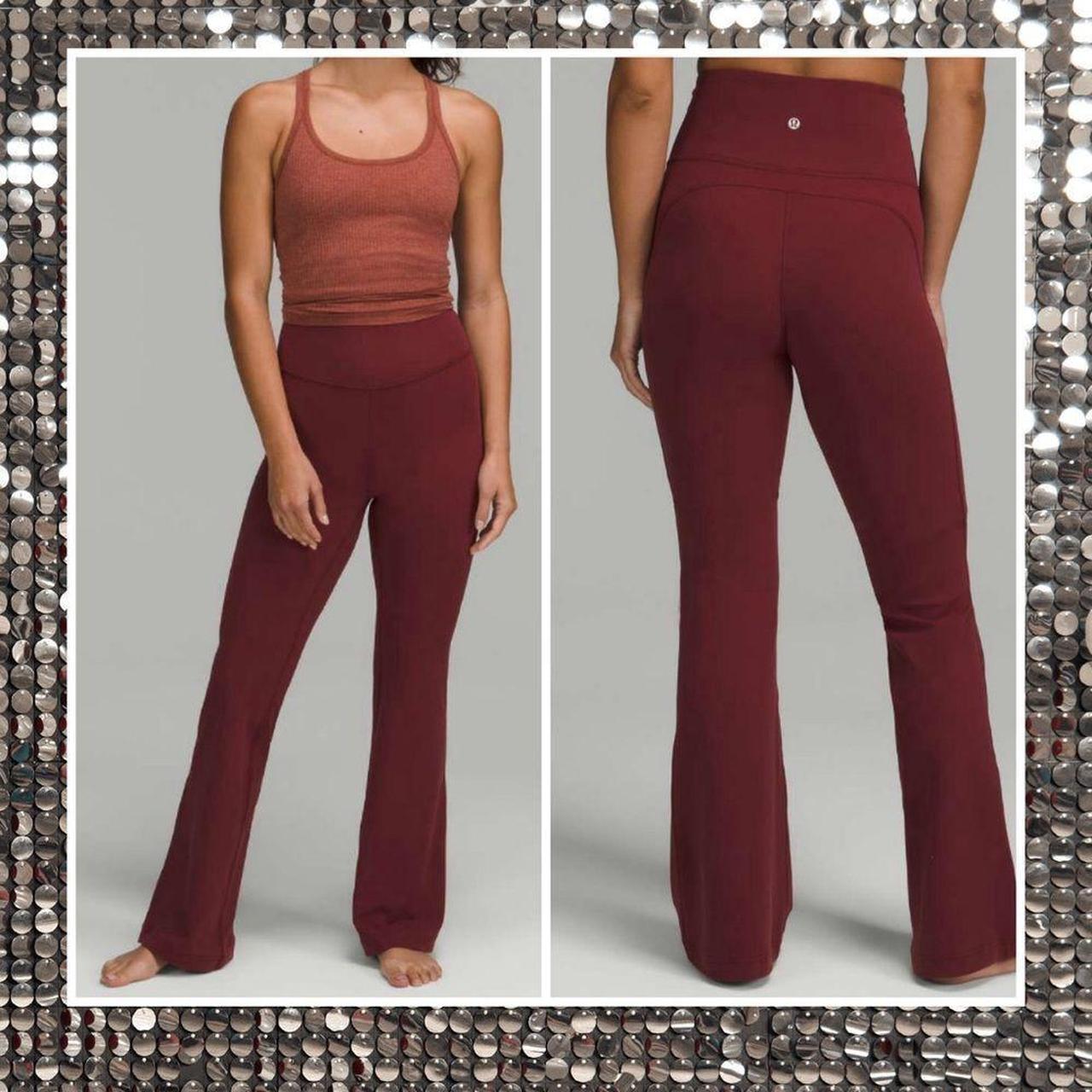 Lululemon Groove Super-High-Rise Flared Pant Nulu good red merlot